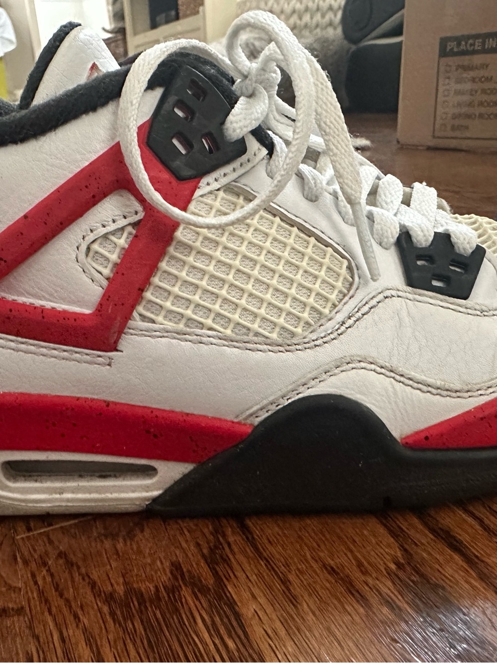 Air Jordan 4 Retro GS 'Red Cement' - youth 6.5 - Picture 12 of 14
